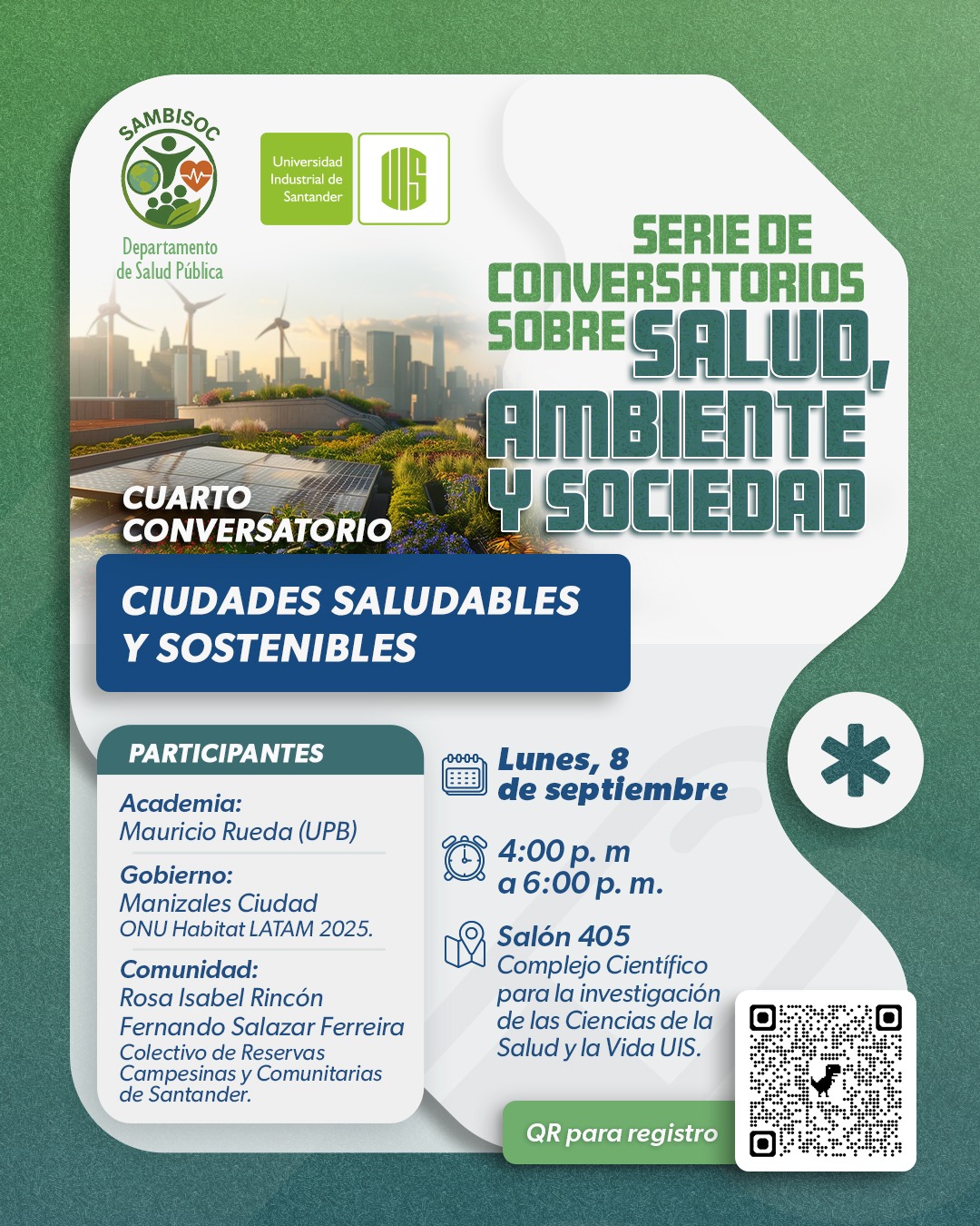 Cuarto conversatorio: Ciudades Saludables y sostenibles