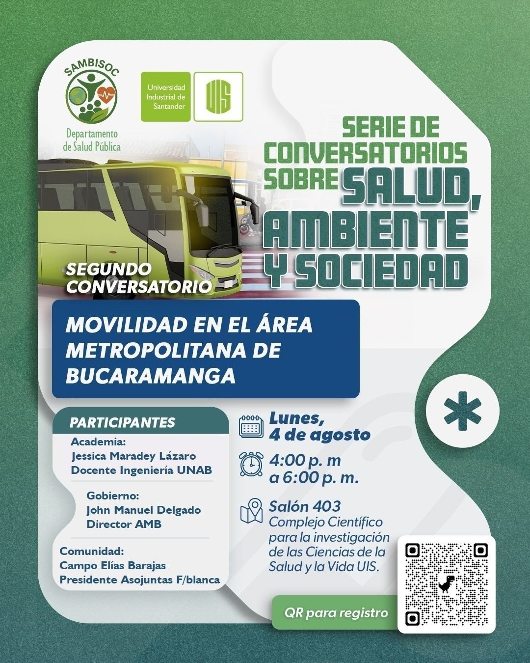 Segundo conversatorio: Movilidad en el área metropolitana de bucaramanga